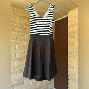 Black and white striped dress